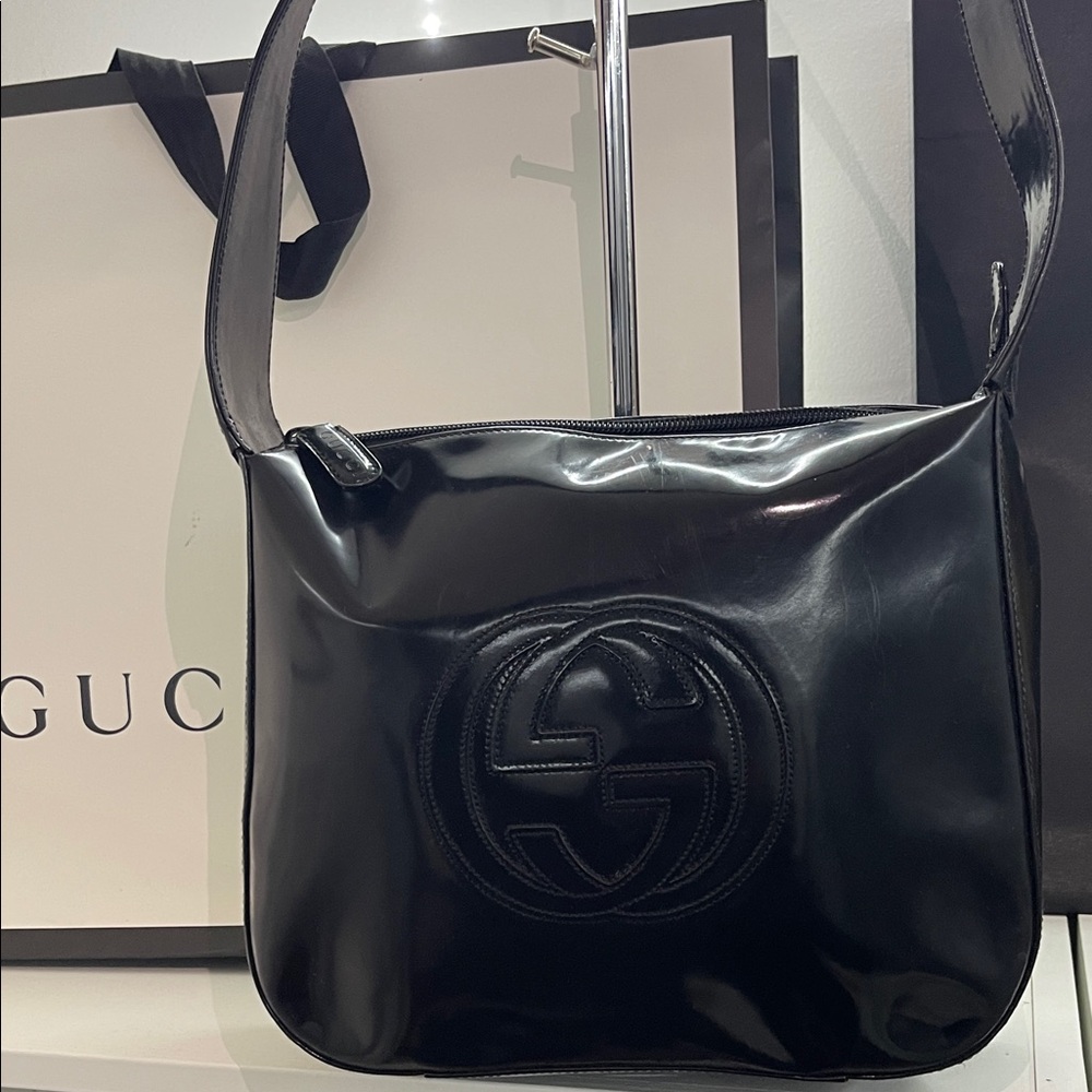 Gucci Glossy Black Shoulder Bag